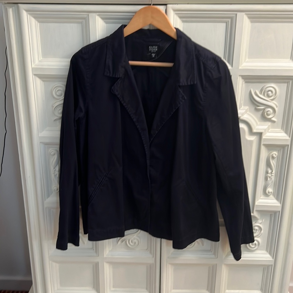 Eileen Fischer petite Large casual cotton no button jacket